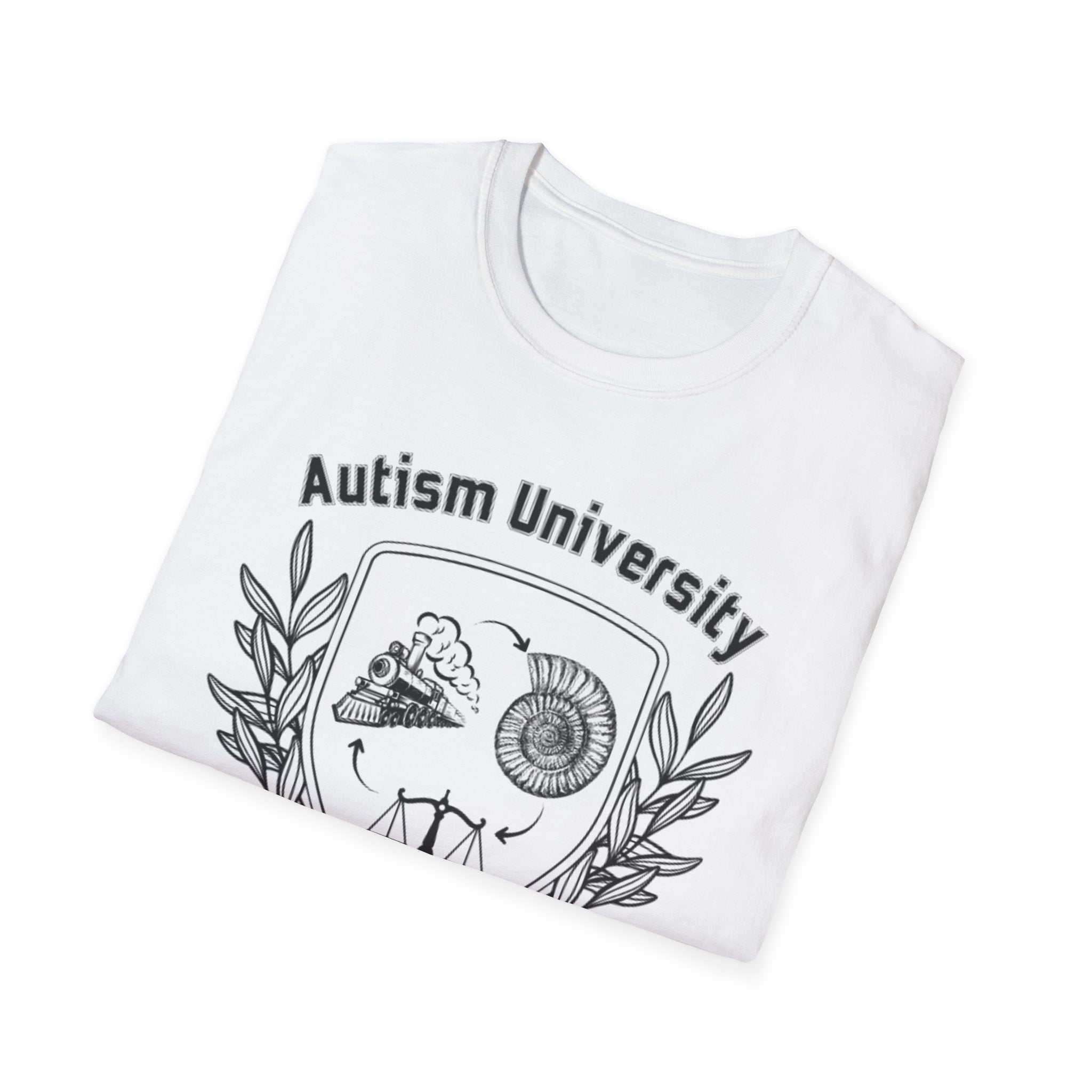 Autism University Crest T-Shirt — "Ego Quasi Saxa" Inspirational Awareness Tee