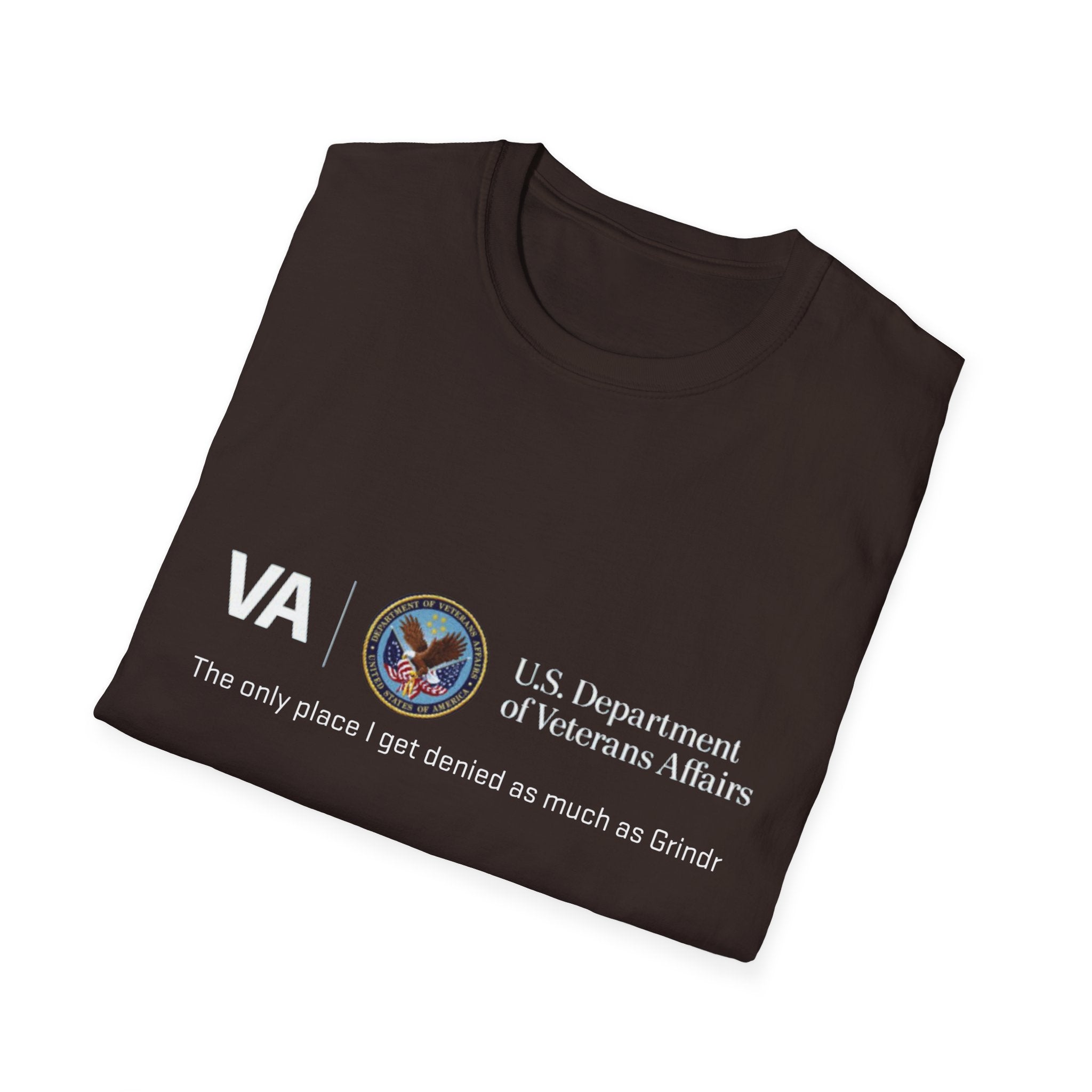 “Denied Like Grindr” Veteran T-Shirt – By VetClaims.AI