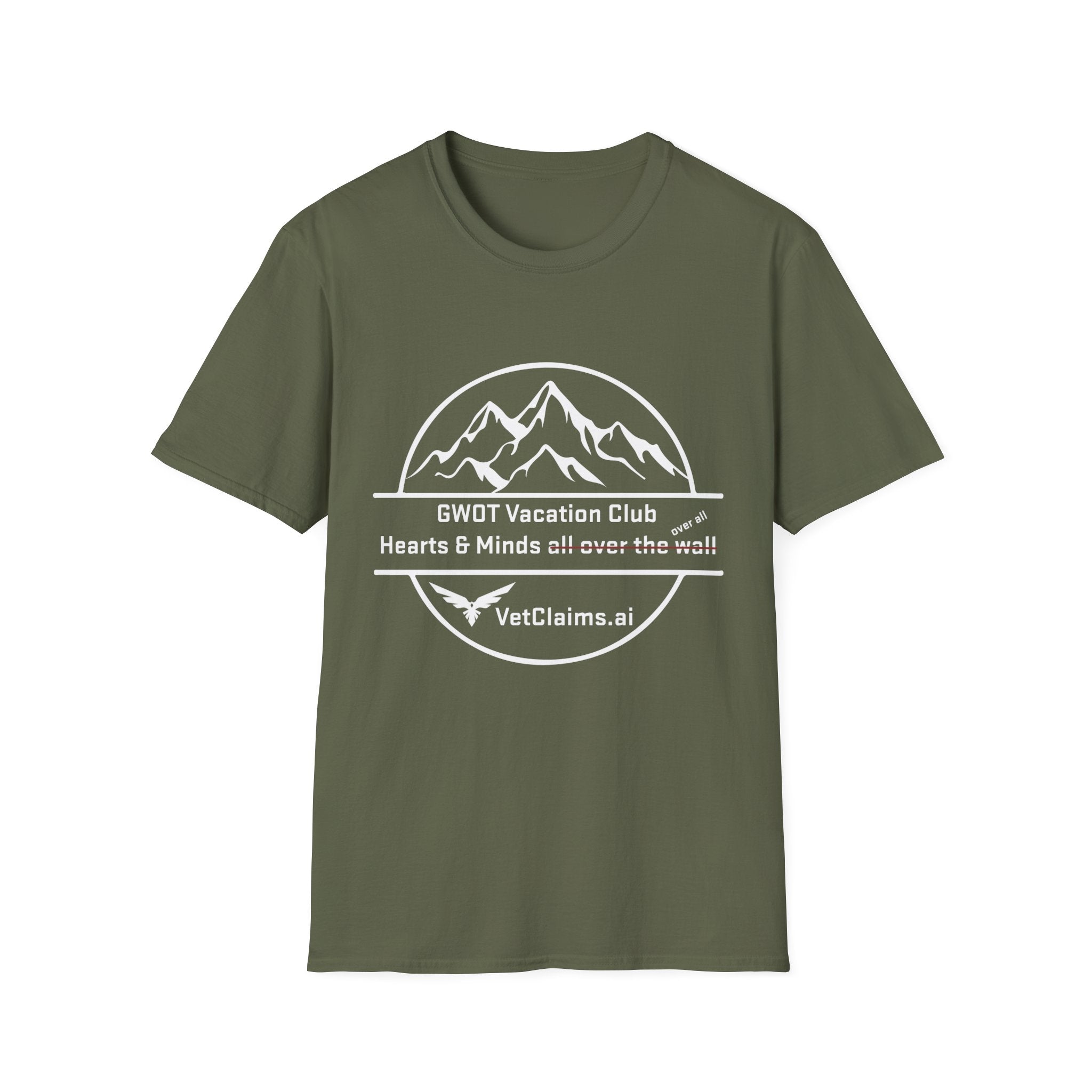 “GWOT Vacation Club” Veteran T-Shirt – By VetClaims.AI