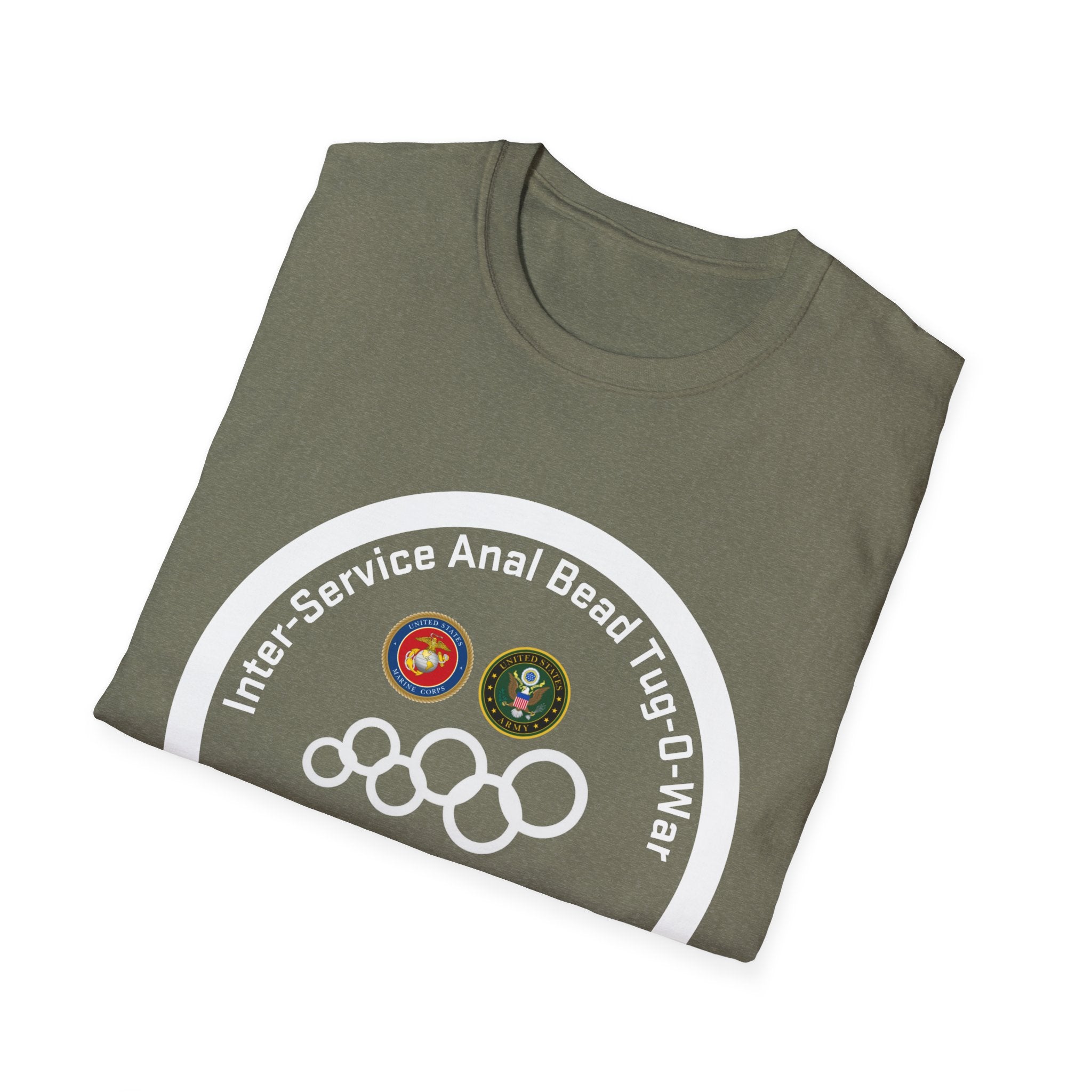 “Inter-Service Anal Bead Tug-O-War Championship” – Military Dark Humor T-Shirt