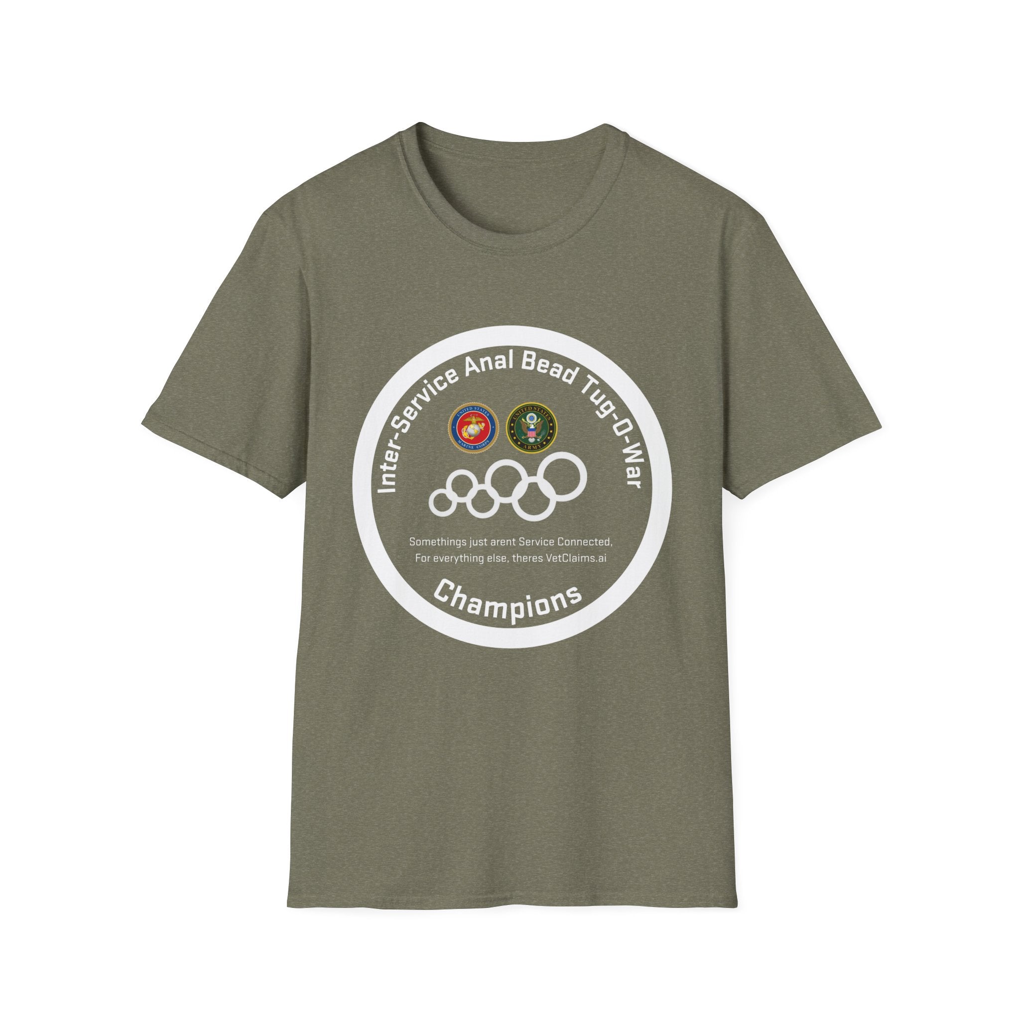 “Inter-Service Anal Bead Tug-O-War Championship” – Military Dark Humor T-Shirt