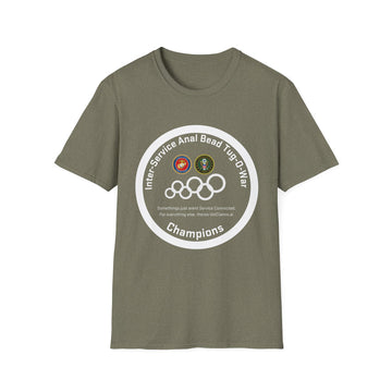 “Inter-Service Anal Bead Tug-O-War Championship” – Military Dark Humor T-Shirt