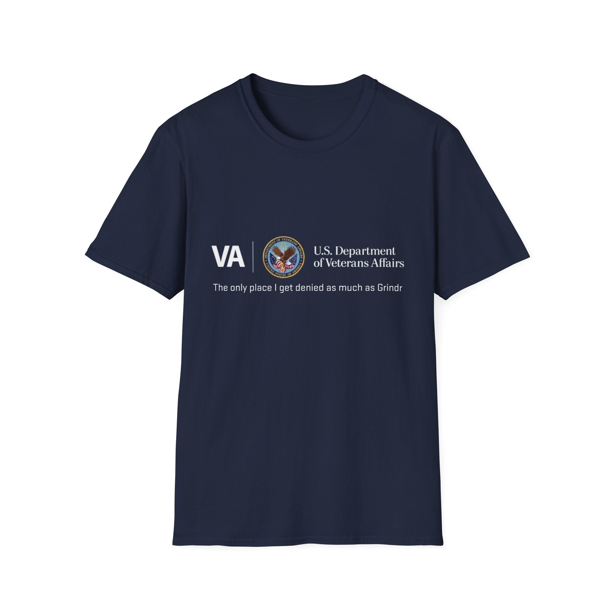 “Denied Like Grindr” Veteran T-Shirt – By VetClaims.AI