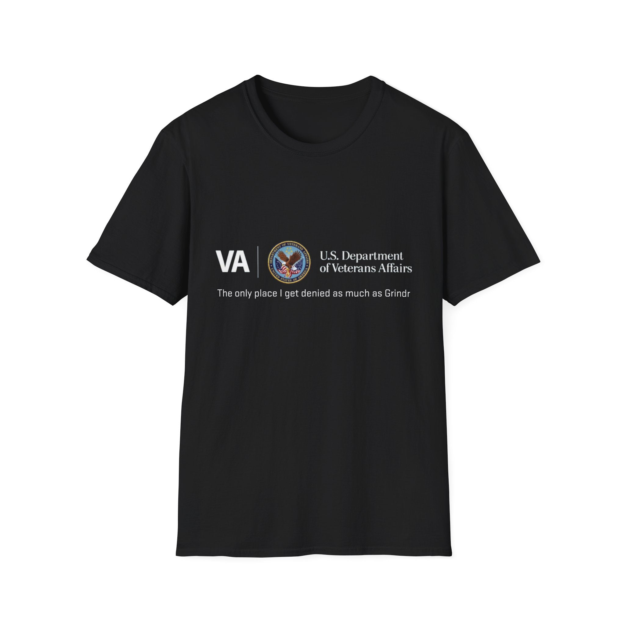 “Denied Like Grindr” Veteran T-Shirt – By VetClaims.AI