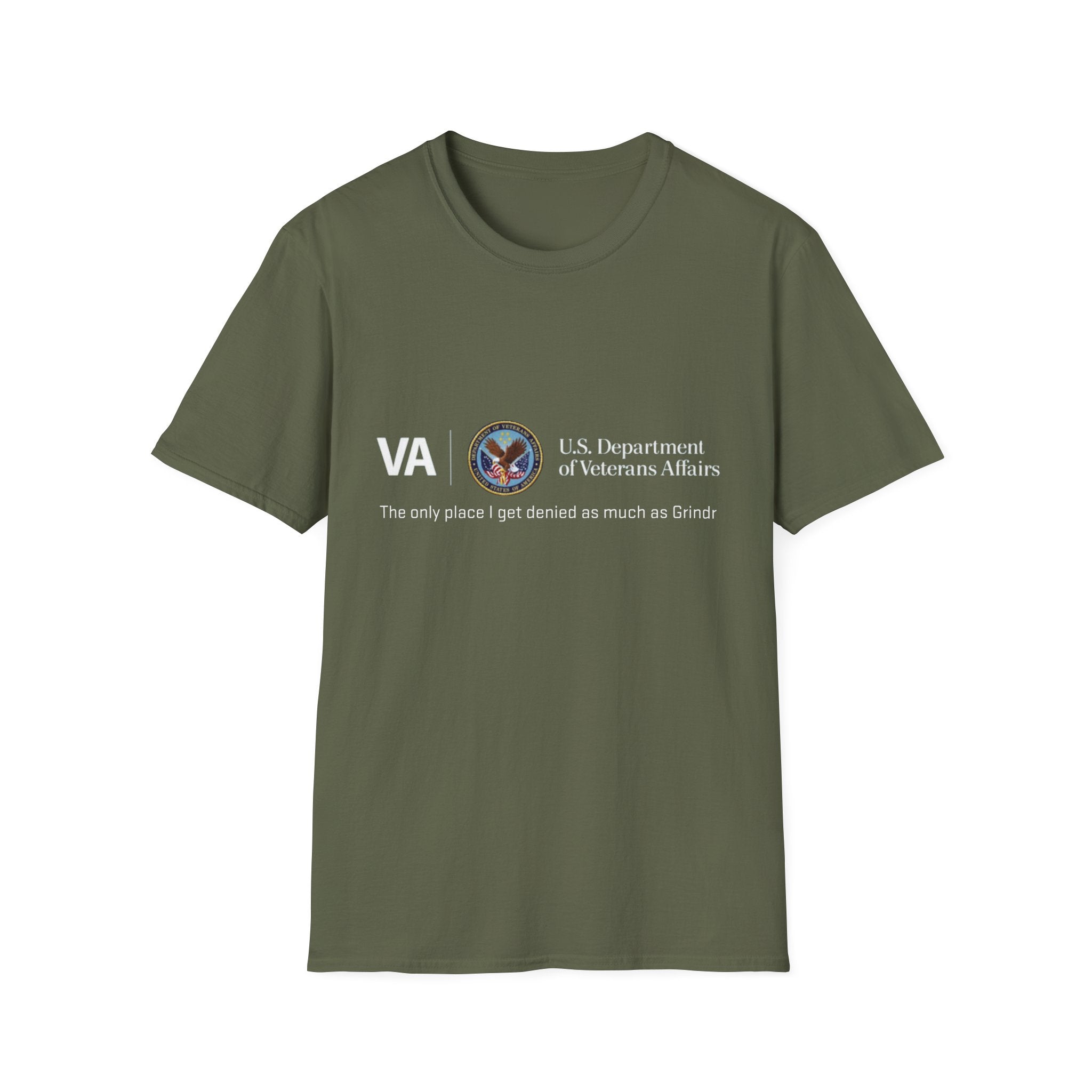 “Denied Like Grindr” Veteran T-Shirt – By VetClaims.AI